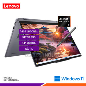 LENOVO IDEAPAD 5 2-EN-1 14AKP10 | RYZEN AI 7 350 RAM 16GB 512GB SSD 14" WUXGA TACTIL 360° FREEDOS