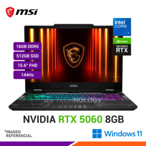 MSI CYBORG15 B2RWFKG | INTEL CORE 7 240H 16GB 512GB RTX 5060 8GB 15.6″ 144HZ FHD W11