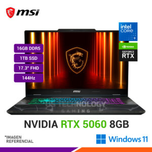 MSI CYBORG 17 B2RWFKG | INTEL CORE 9 270H RAM 16GB 1TB SSD RTX 5060 8GB 17.3″ FHD 144HZ W11