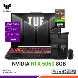 LAPTOP ASUS TUF GAMING A16 AMD RYZEN 9 8940HX 16GB RAM 1TB SSD RTX 5060-8GB 16" WUXGA FREE DOS