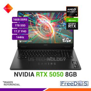 Laptop HP OMEN 17-DB1001LA AMD RYZEN AI 7 350 RAM16GB SSD 1 TB RTX 5050 8GB 17.3 FHD FREE DOS
